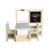 Kids Art Table Set with Easel - Toddler Drawing Table (Double-Sided Blackboard & Magnetic Whiteboard), Wooden Activity Desk with Large Storage - 2 of 4