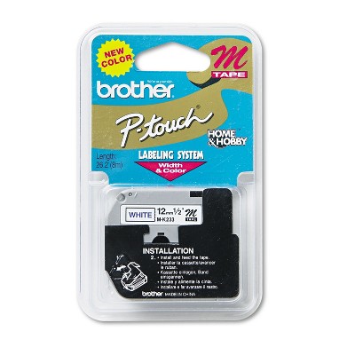 Brother M Series Tape Cartridge for P-Touch Labelers 1/2w Blue on White MK233