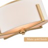 Claxy Gold Flush Mount Ceiling Light Drum White Fabric Shade - 4 of 4