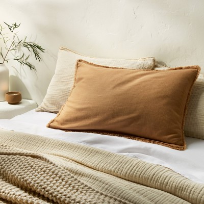Casaluna Standard Pillow Sham – Linen-Blend OEKO-TEX Quilted Solid (New With Tags)