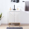 JONATHAN Y Rowan Geometric Modern Transitional 2-Shelf Bath Vanity Cabinet Only (Sink Basin Not Included) - 2 of 4
