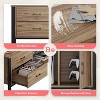 Bestier Modern LED TV Stand for TVs up to 90” with Tempered Glass Shelf, Drawers & Cabinet - 3 of 4