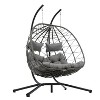 PAGED Swing Chair Outdoor, with Stand Indoor Outdoor Swing Chair Patio Wicker Hanging Egg Chair Hanging Basket Chair with Stand for Bedroom - 2 of 4