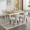 NicBex Modern Hardwood Upholstered Dining Chairs Set of 2 with Copper Nails & Curved Backrest,Linen Fabric Kitchen Chairs,Living Room Chairs - 4 of 4