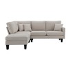 90" Terry Fabric Modern L Shaped Sectional Sofa, 5 Seater Sofa Set with Chaise Lounge and 3 Pillows - ModernLuxe - image 2 of 4