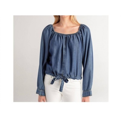 Women's TIE HEM TOP - red haute