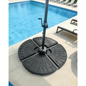heavy patio umbrella base Beefy 22 LB Duty Ideal for decks tilting system Treasure Garden Products - Pole Color:(Champagne) Champagne colored Treasure Garden 32" Umbrella Pole Replacement