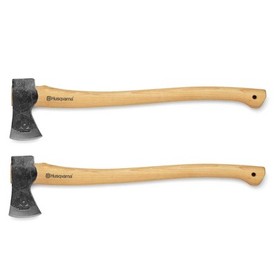 Husqvarna 576926201 26" Curved Wooden Handle Multipurpose Logger Axe (2 Pack)