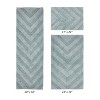 Hugo 3-Piece Bath Rug Set 100% Premium Cotton Tufted Chevron Pattern Bathmats for Bathroom, Super Soft Absorbent Machine Washable - 2 of 4