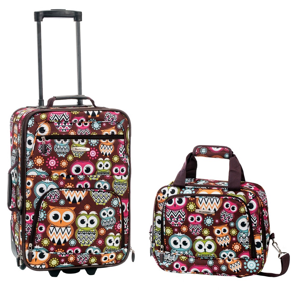 Photos - Luggage Rockland Fashion 2pc Softside Carry On  Set - Owl 