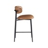 Meridian Furniture,Lupita Cognac Vegan Leather Counter Stool, Set of 2 - 3 of 4