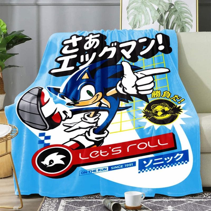 Just Funky Sonic The Hedgehog Let's Roll 45 x 60 Inch Fleece Throw Blanket, 2 of 5