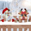 Christmas Fence Peeker with Santa and Elk, Outdoor Holiday Yard Decoration for Garden Patio Home Festive Decor - 3 of 4