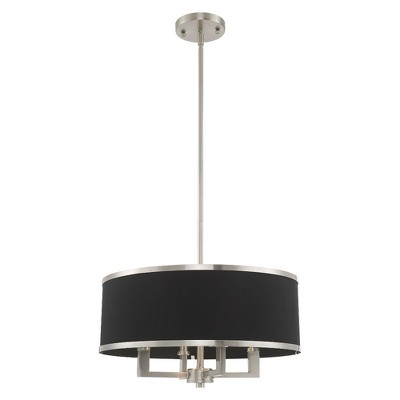 Brushed Nickel 4-Light Indoor/Outdoor Drum Chandelier