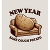 New Year Same Couch Potato Adult Long Sleeve Hoodie - 2 of 2