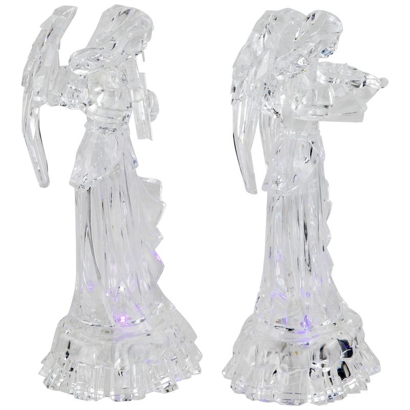 Northlight LED Lighted Color Changing Angel Acrylic Christmas Decorations - 9" - Set of 2, 4 of 8
