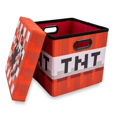 Explosive Fun 13" Red Fabric Collapsible Cube Organizer for Kids