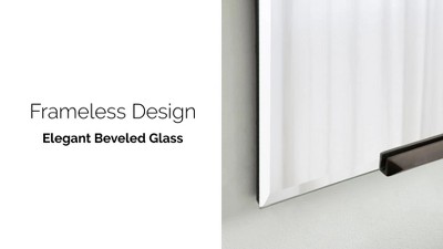 Bronze Frameless Rectangular Wall Mirror with Beveled Edges