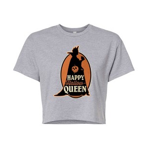 Women's - Disney Villains - Happy Hallowqueen Cropped Graphic T-Shirt - 1 of 4