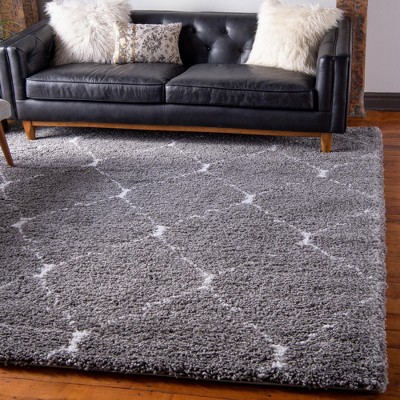 Unique Loom Rabat Shag Fractured Trellis Indoor Woven Area Rug
