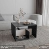Syemin End Tables S-Shaped Side Table, 1 Shelf Small Spaces Nightstand, 2-Tier Bedside Table, Modern Compact Snack Table, Grey, 11.8"*15.7"*24.9" - 2 of 4