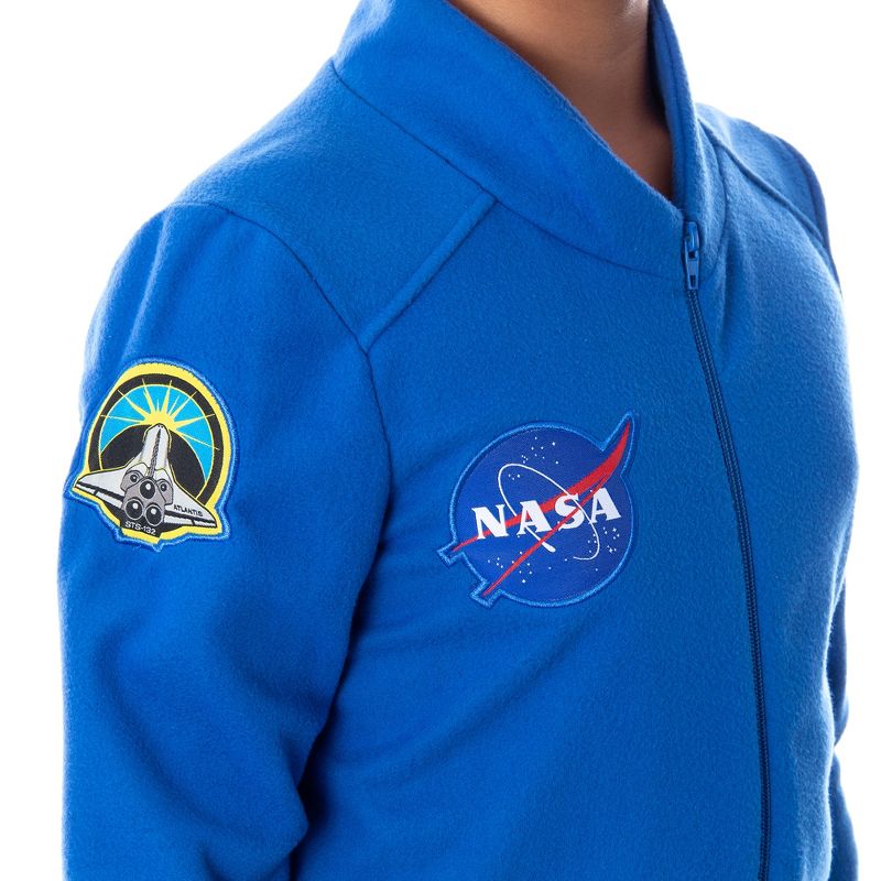 NASA Boys' Meatball One Piece Astronaut Space Suit Pajama Costume Union Suit Blue, 2 of 5