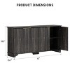homfan Buffet Sideboard,61" Large Buffet Sideboard Cabinet With 4 Fluted Doors And Storage, Kitchen Storage Cabinet,Farmhouse Coffee Bar Cabinet - 3 of 4