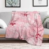 FIONECA Christmas Blanket with Holly Branch Snowflake and Pine Branch Design Pink Background 30x40 inches - 3 of 4