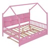 Wooden Twin Size House Bed With 2 Drawers, Storage Shelf Kids' Bed, Multifunctional Sky Roof House Bed Frame - 3 of 4