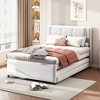 Full Size Upholstered Platform Bed with Trundle for Bedroom or Apartment - 2 of 4