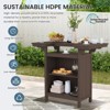Hyleory Outdoor HDPE Bar Table with Storage Shelves and Glass Holder – Weather-Resistant Patio Entertainment Station - 4 of 4