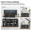 2-Piece Modern Minimalist Glass Door Wood Grain Edge Cabinet, Multifunctional Storage 3-Layer Shelf - 3 of 4
