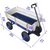 VisioGear Portable Outdoor Wagons with Wood Railing, Portable Carts for Children Kids, Blue, 39.37"*19.3"*24.8" - 3 of 4