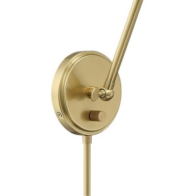 Aged Brass Adjustable Arm Dimmable Wall Sconce