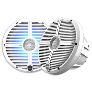 Wet Sounds REVO 8-XWW White Closed XW Grille 8 Marine LED Inch Coaxial Speakers (pair) - 1 of 4