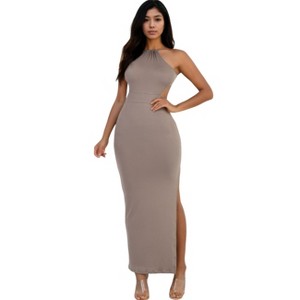 Slickblue Women's Tie Back Maxi Dress, Sleeveless with Thigh Slit and Open Back, 6 Color Options, Size S-L - 1 of 4