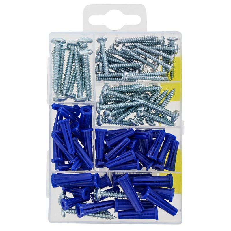 Hillman 72pc Plastic Anchors with Screws Kit, 5 of 6