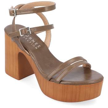 Journee Collection Womens Emerynn Tru Comfort Foam Platform Clog Multi Strap Sandals