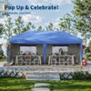 10x20 Pop-Up Canopy Tent with 4 Sidewalls – Commercial Street Vendor Shelter with Easy One-Person Setup, Wheeled Bag, UV Protection, Grey - 3 of 4