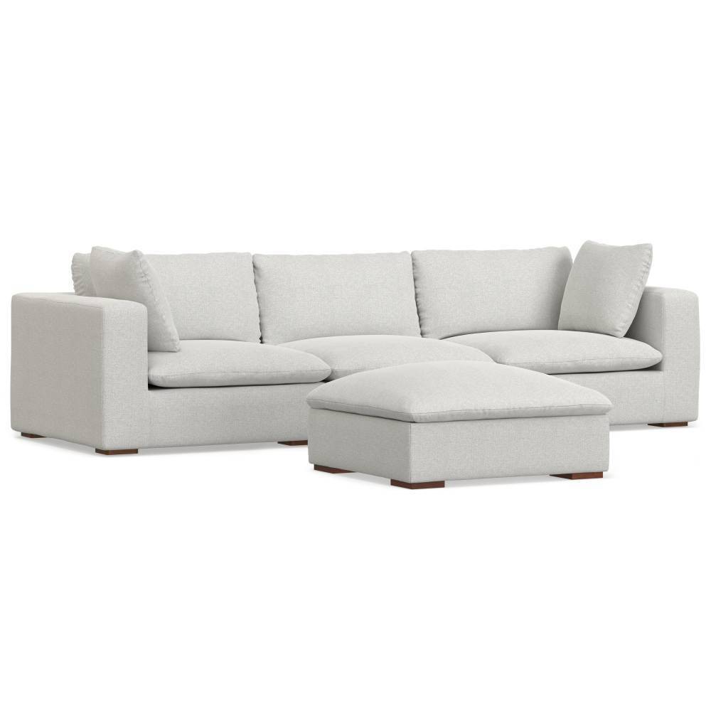 WyndenHall Marlee 3 Seater Sofa and Ottoman Cloud Gray