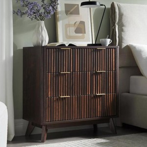 32" Tall Fluted Nightstand, Modern Side Table, 3 Drawers End Table w/Storage, Bedside Table for Bedroom, Living Room - 1 of 4