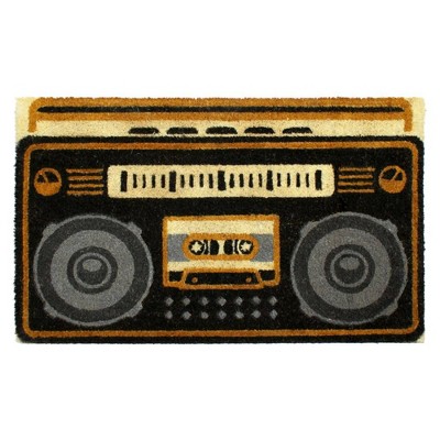 1'6" x 2'6" Tufted Boombox Coir Doormat Gray - Raj