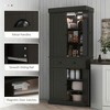 Resenkos 71-Inch Kitchen Pantry with LED Lighting, 6 Door Shelves and 4 Adjustable Shelves, Black - 2 of 4
