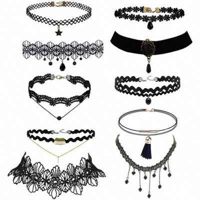 Black Velvet Lace Choker Necklace for Women and Girls