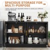 Buffet Cabinet with Storage, 55.1" Large Wood Cabinet with 4 Fluted Glass Doors, Black Modern Storage Cabinets for Living Room, Entryway, Kitchen - 3 of 4