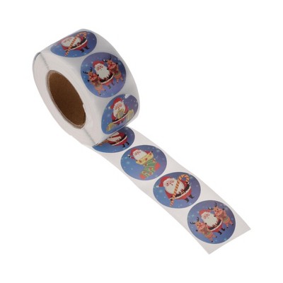 Unique Bargains Christmas Stickers for Ceramic Glass Metal Paper Plastic Peel Santa Claus Matte Paper Navy Blue Red White 1Pcs