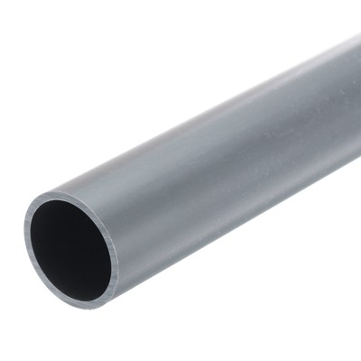 Unique Bargains Water Plumb DIY Crafts High Impact Rigid Round Pipes 8" Length ID 1.07" OD 1.26" Light Grey