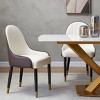 Set of 2 Dining Chairs Leather Upholstered Dinner Chairs Armless Chairs Accent Chairs with Padded Seat & Metal Legs - Modernluxe - 2 of 4