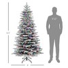Aghana Digitals 6.5ft Pre-Lit Snow Flocked Christmas Tree, 400 LED Warm/Color Lights, 990 Branch - 2 of 4
