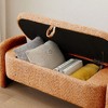 CAVINAS Oval Storage Ottoman Bench, 3D Lamb Fleece Fabric Bench with Large Storage Space, Ottoman Foot Rest for the Living Room, Entryway and Bedroom - 3 of 4